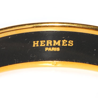 Hermes Enamel Printed Caleche Medium Bracelet 70 Navy Bleu 4 of 6