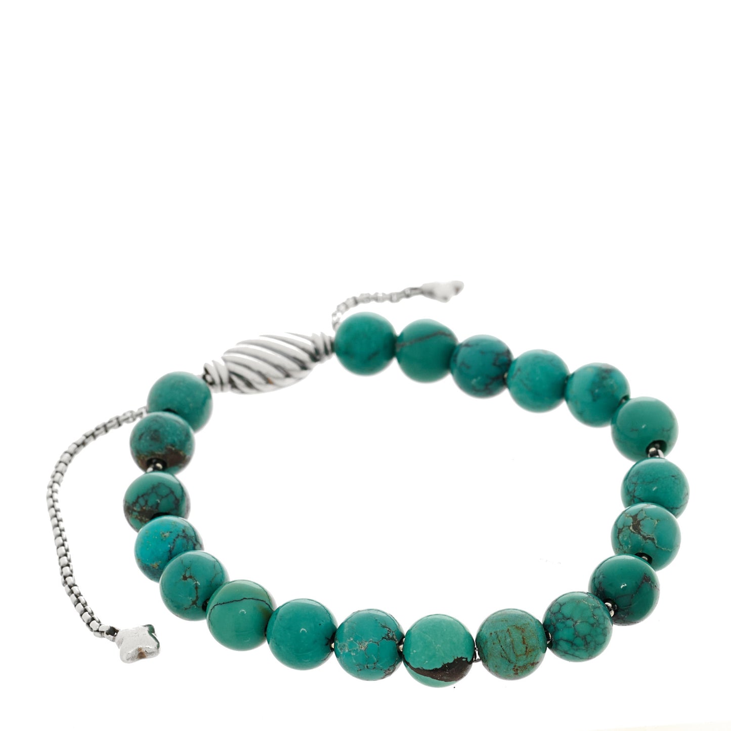 Sterling Silver Turquoise 8mm Spiritual Beads Adjustable Bracelet