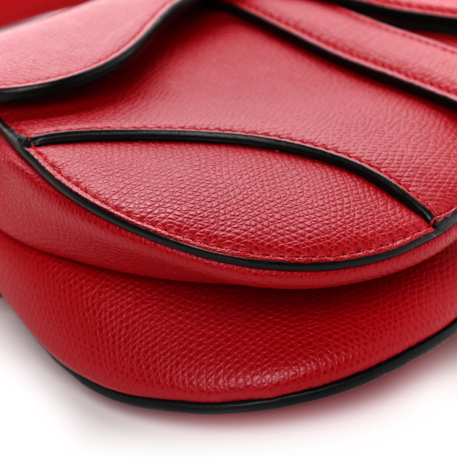 Christian Dior Grained Calfskin Mini Saddle Bag Red 8 of 11