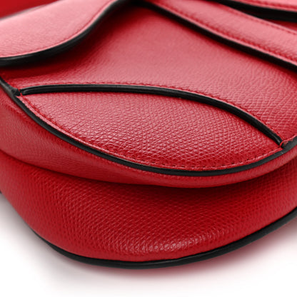 Christian Dior Grained Calfskin Mini Saddle Bag Red 8 of 11