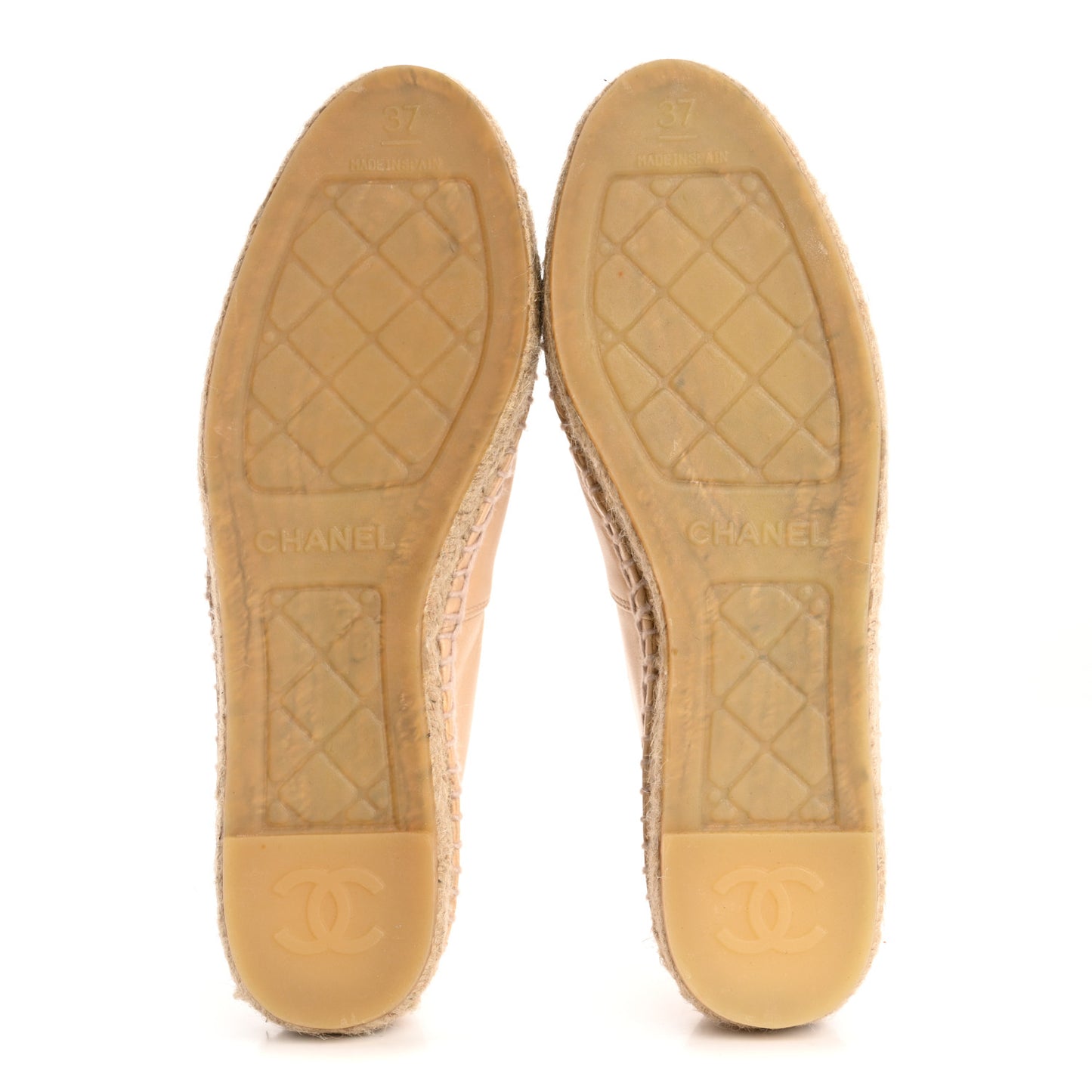 Lambskin CC Espadrilles 37 Beige Black
