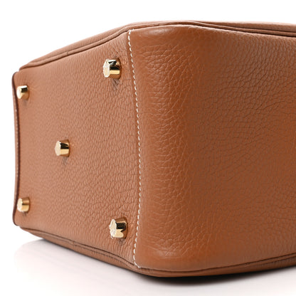 Hermes Taurillon Clemence Lindy 26 Gold 10 of 10