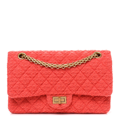 Wool Tweed Quilted 2.55 Reissue 225 Flap Coral