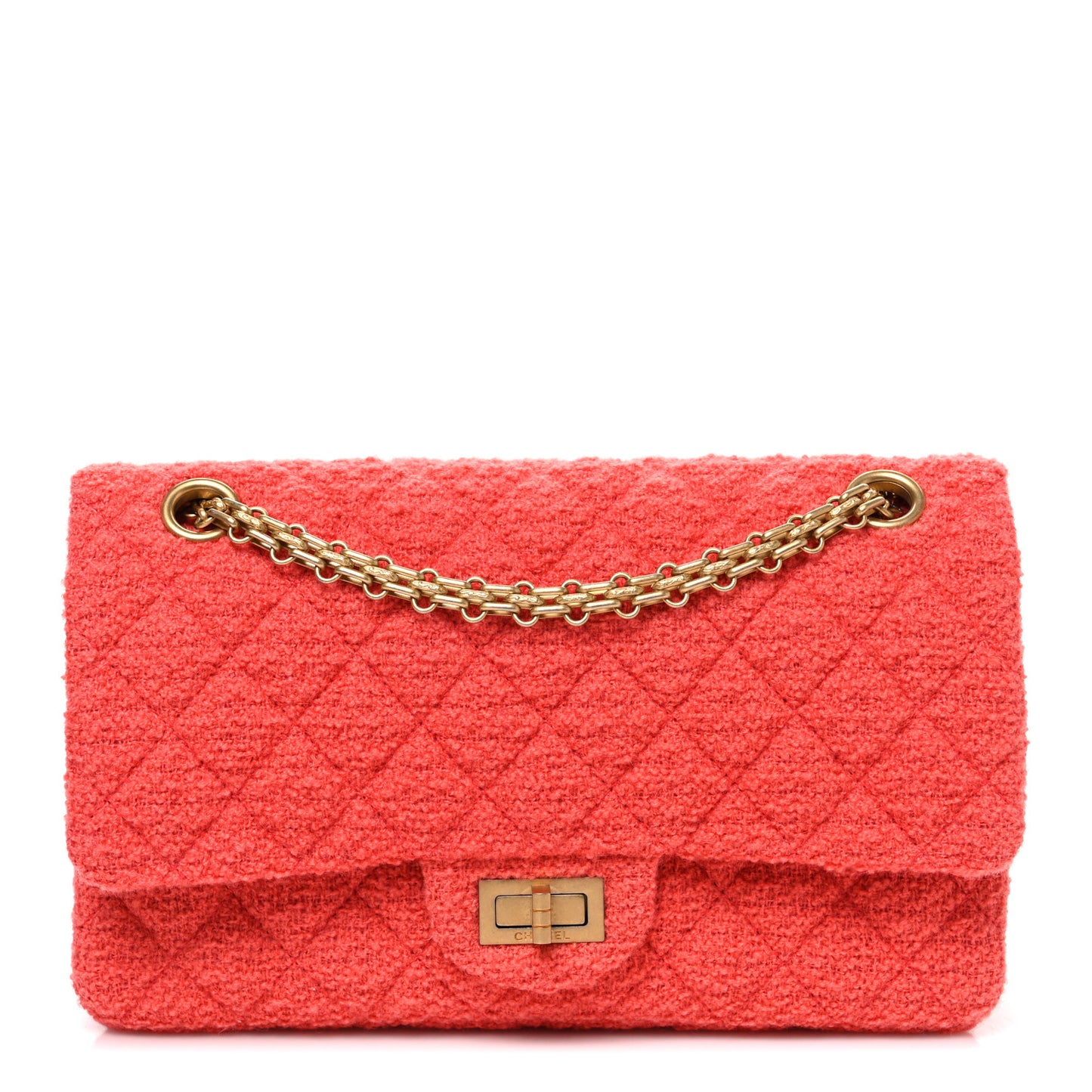 Wool Tweed Quilted 2.55 Reissue 225 Flap Coral