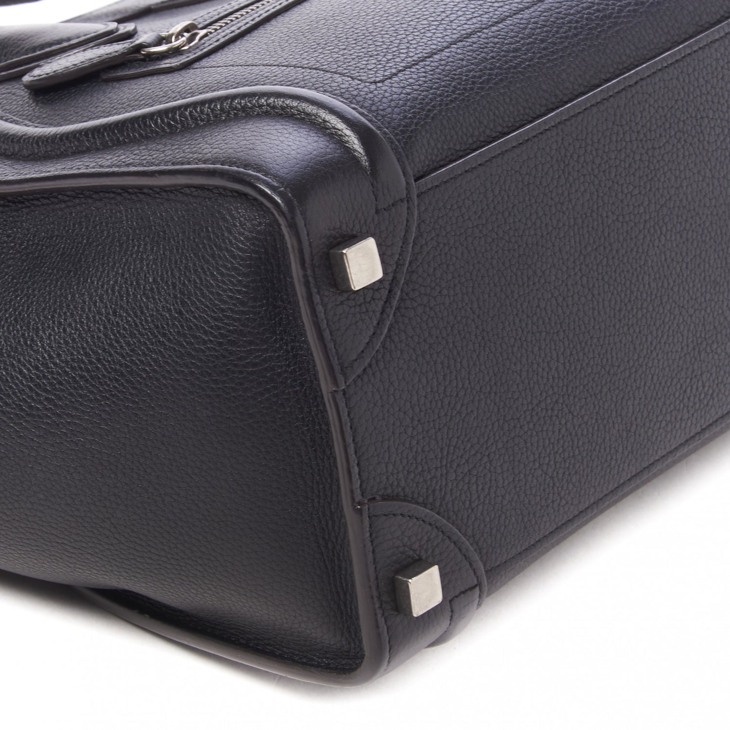 Drummed Calfskin Micro Luggage Black