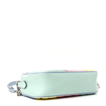 Gucci Calfskin Matelasse Diagonal Small GG Marmont Chain Shoulder Bag Multicolor Pastel 4 of 10