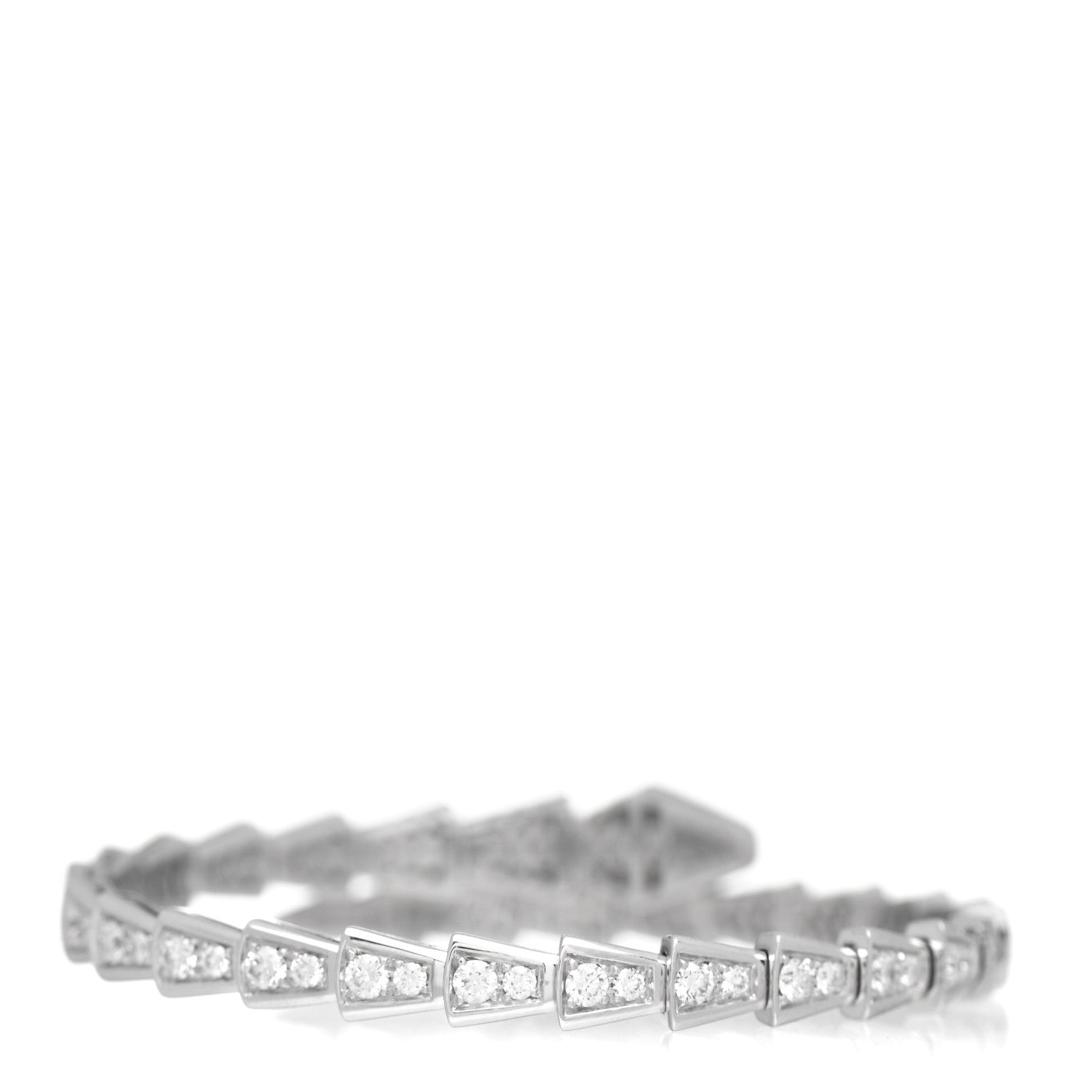 Bulgari 18K White Gold Diamond Serpenti Viper Pave Bracelet S 3 of 5
