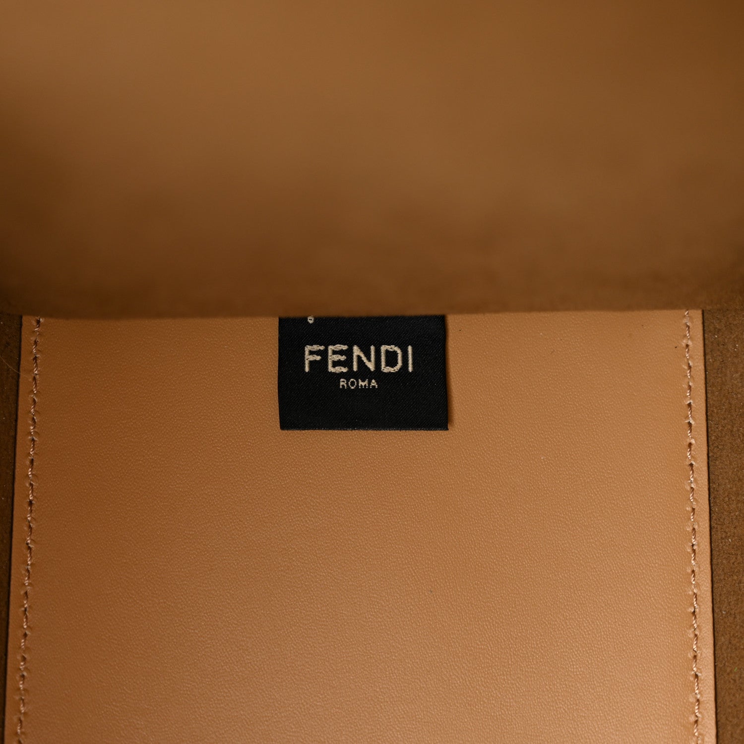 Fendi Vitello King Plexiglass Logo Embossed Medium Fendi Sunshine Shopper Tote Miele Scuro 7 of 11