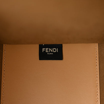 Fendi Vitello King Plexiglass Logo Embossed Medium Fendi Sunshine Shopper Tote Miele Scuro 7 of 11