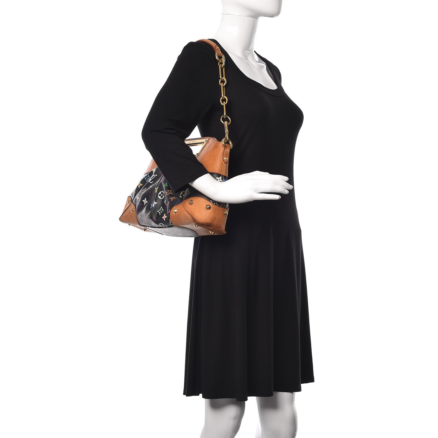 Louis Vuitton Monogram Multicolor Judy MM Black 2 of 17