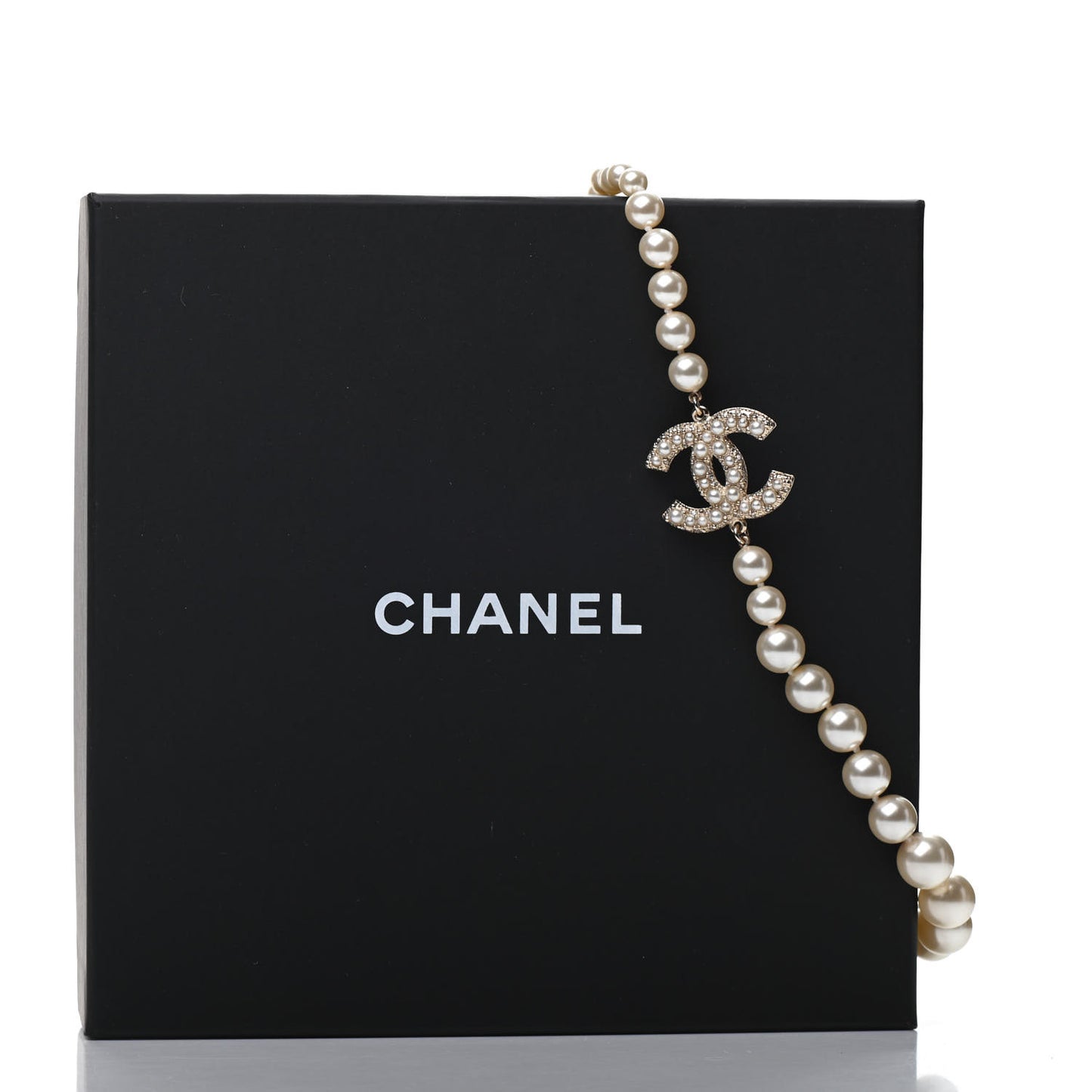 Pearl CC 100th Anniversary Necklace Light Gold
