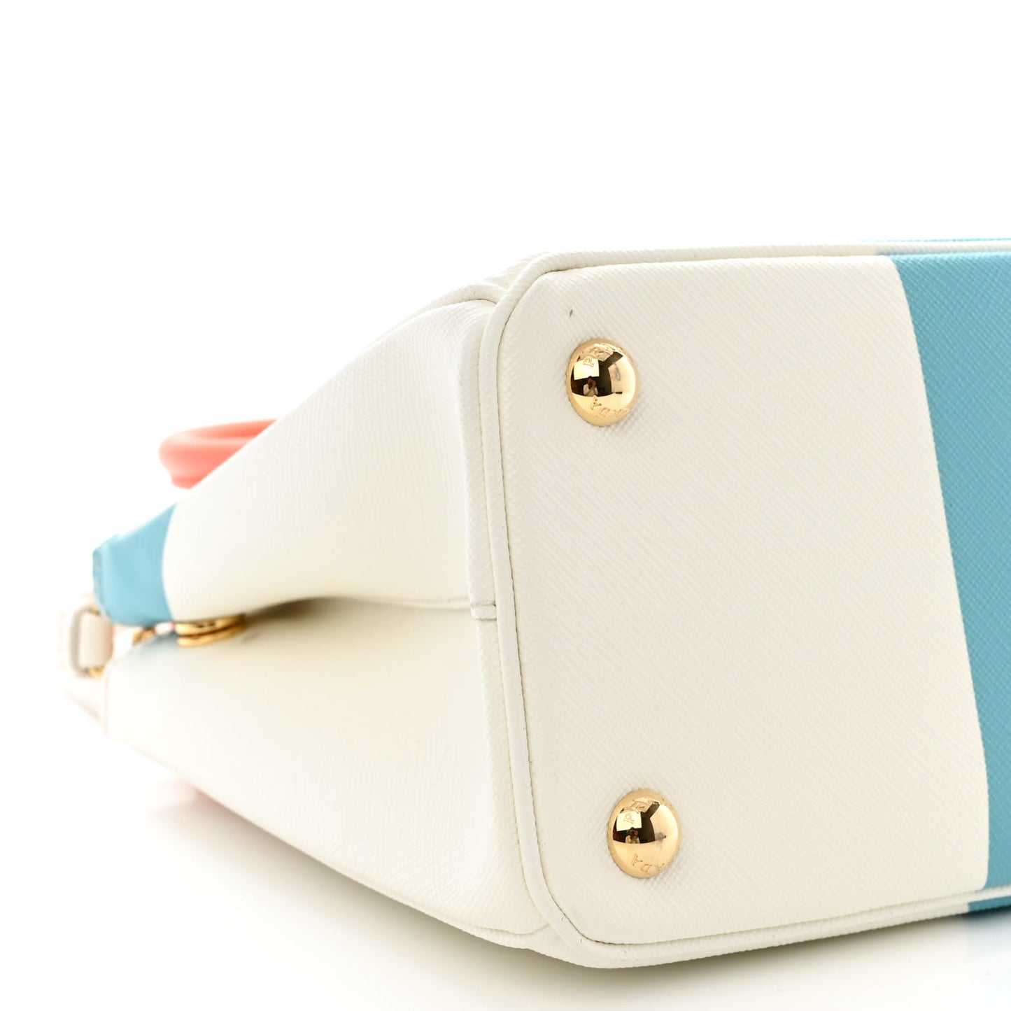 X ALEX DA CORTE Saffiano Special Edition Small Galleria Double Zip Tote White Arancio