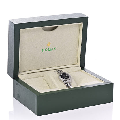 Rolex Stainless Steel 26mm Oyster Perpetual Datejust Watch Black 69240 9 of 9