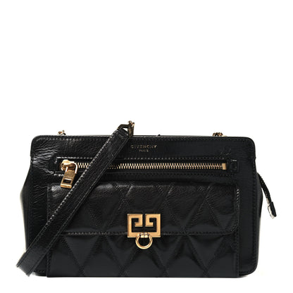 Givenchy Goatskin Diamond Quilted Pocket Crossbody Black 1 of 4