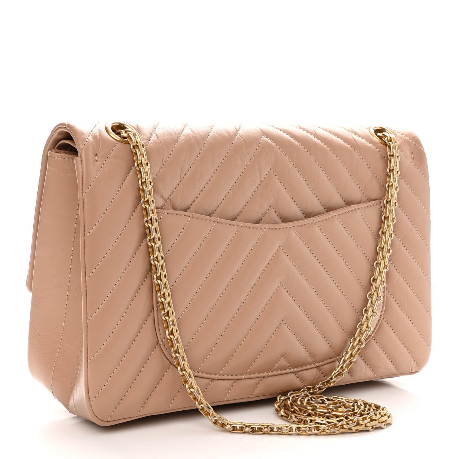 Chanel Aged Calfskin Chevron Quilted 2.55 Reissue 226 Flap Beige 3 of 11