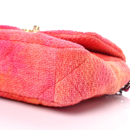 Chanel Tweed Quilted Medium Chanel 19 Flap Coral Pink 9 of 10