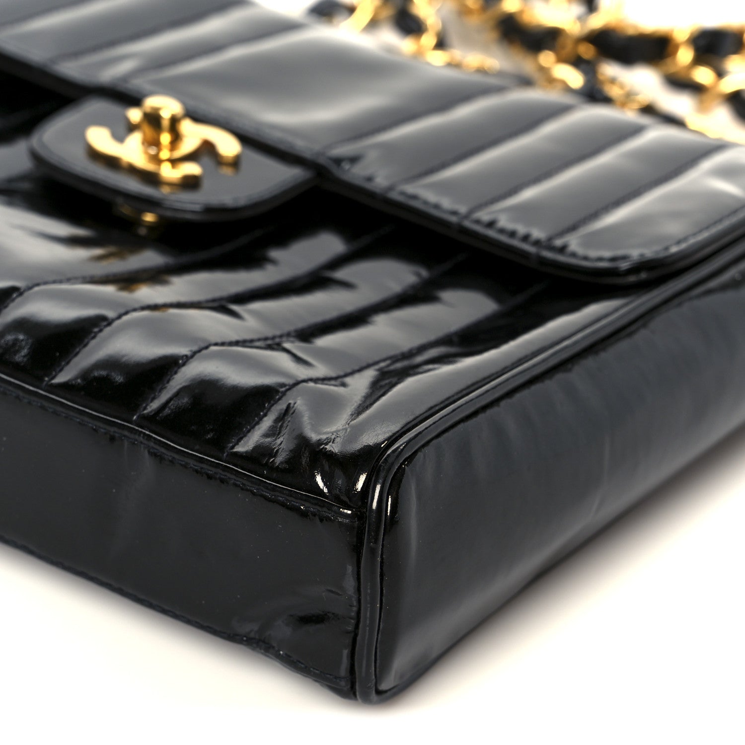 Chanel Patent Vertical Quilt Small Flap Black 12 of 12