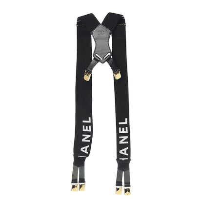 Chanel Logo Suspenders Black White 4 of 8