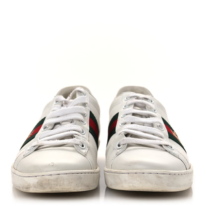 Gucci Calfskin Ayers Bee Embroidered Womens Ace Sneakers 38 White Green 6 of 21