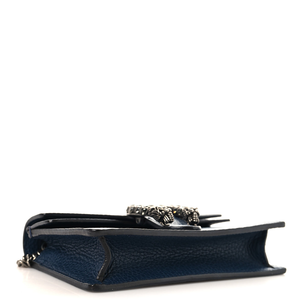 Dollar Calfskin Crystal Super Mini Dionysus Shoulder Bag Blue Agata Black Diamond