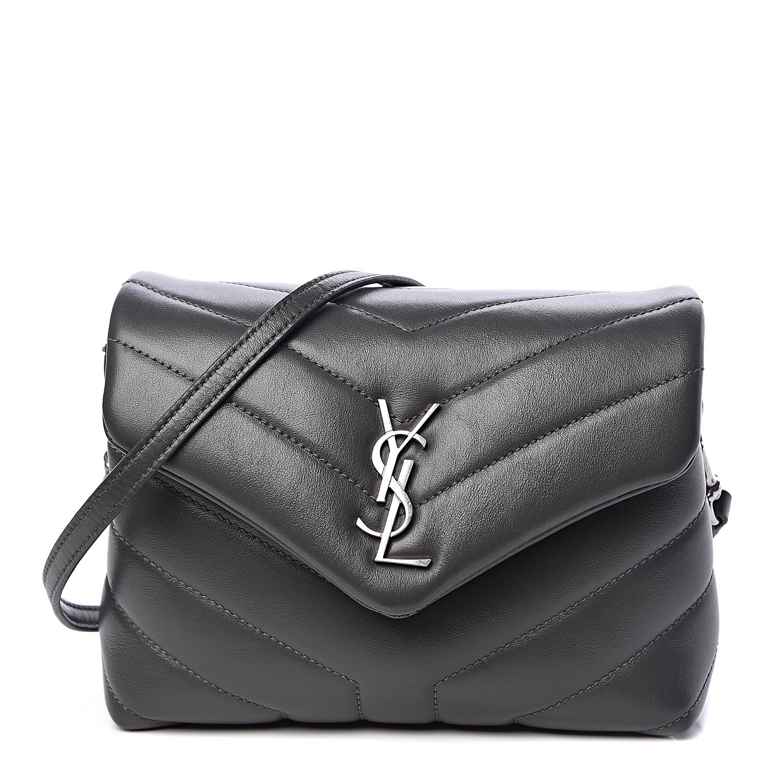 Saint Laurent Calfskin Y Quilted Monogram Toy Loulou Crossbody Bag Earth 1 of 9
