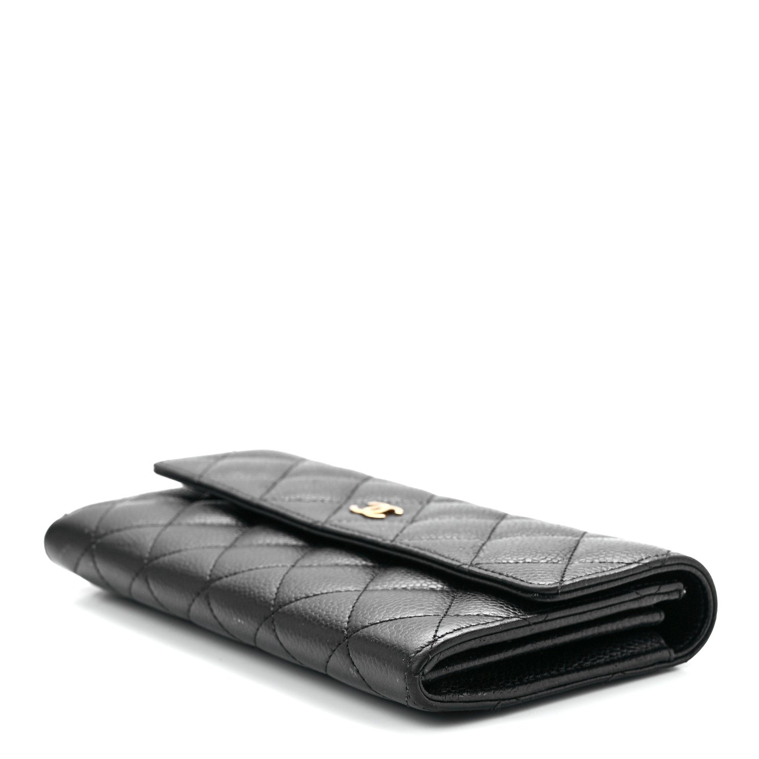 Chanel Caviar Quilted Large Gusset Flap Wallet Black 10 of 12