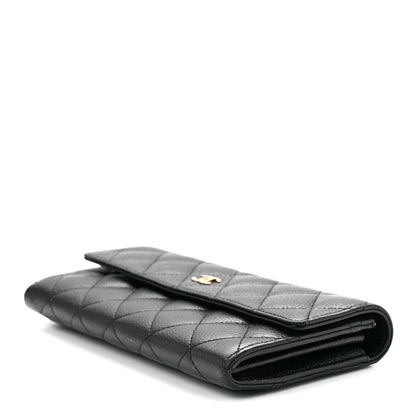 Chanel Caviar Quilted Large Gusset Flap Wallet Black 10 of 12