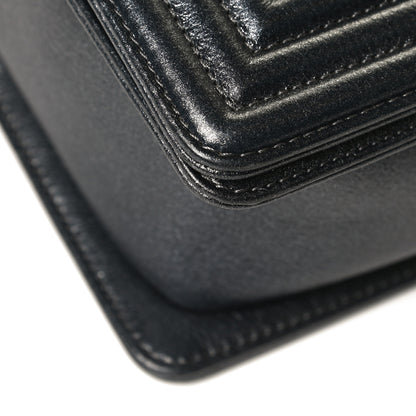 Chanel Metallic Calfskin Quilted New Medium Boy Flap Dark Grey 10 of 10