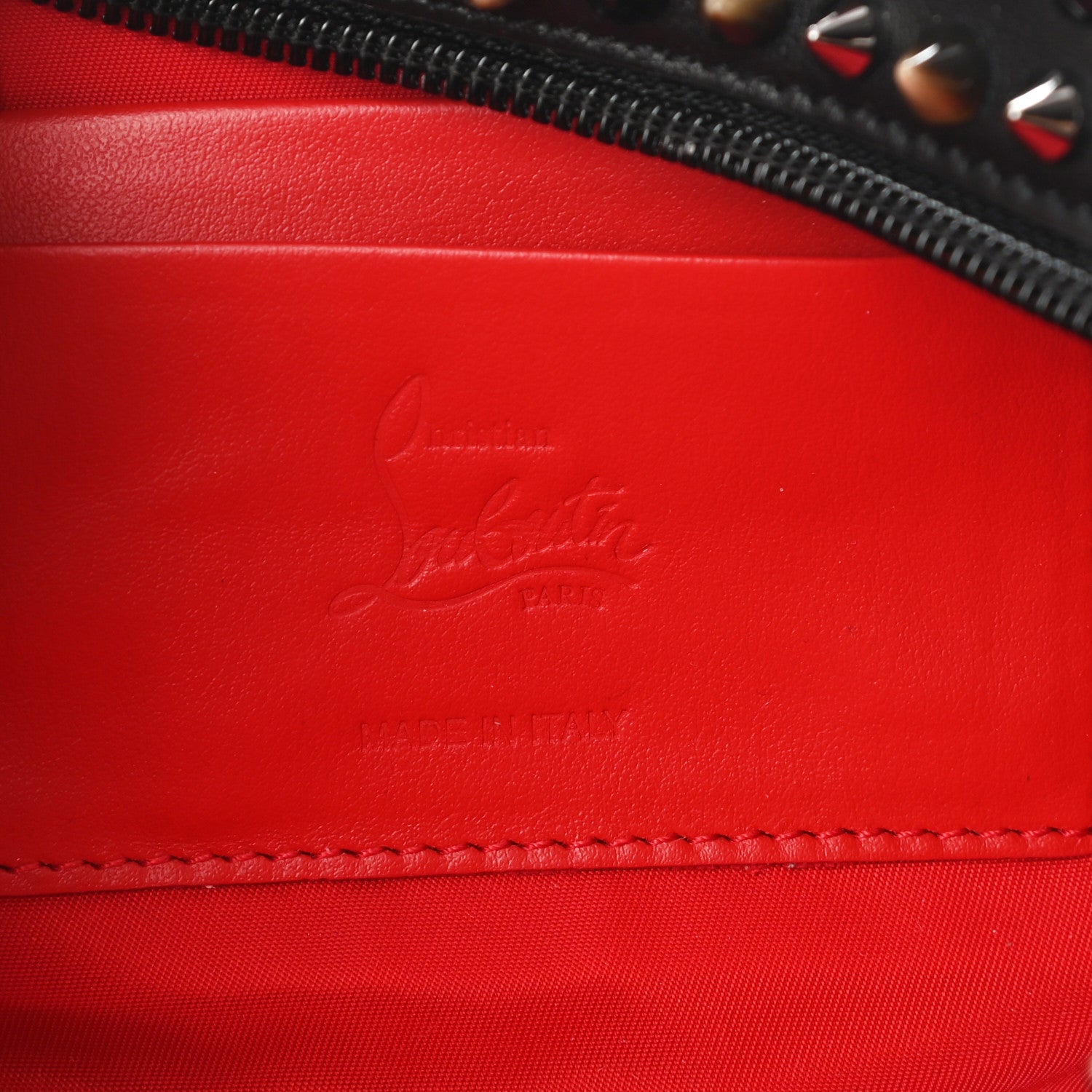 Christian Louboutin Calfskin Spikes Mens Blaster Toiletry Bag Black 7 of 8