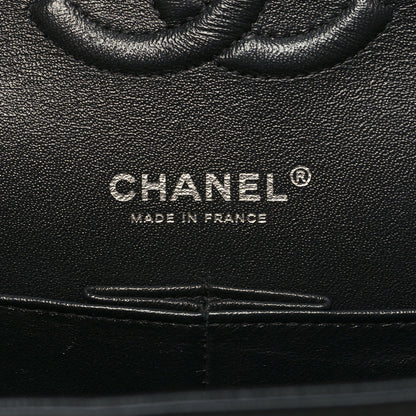 Chanel Patent Calfskin Quilted Bi-Color Medium Double Flap Navy Blue Black 6 of 11