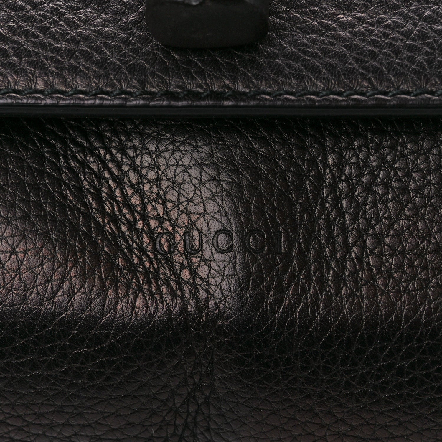 Gucci Pebbled Calfskin Bamboo Daily Clutch Black 8 of 13