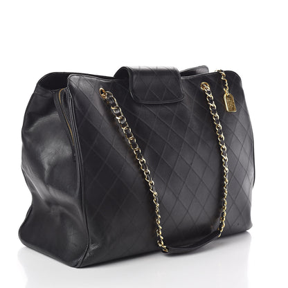 Chanel Calfskin Stitched XL Weekender Black 3 of 12