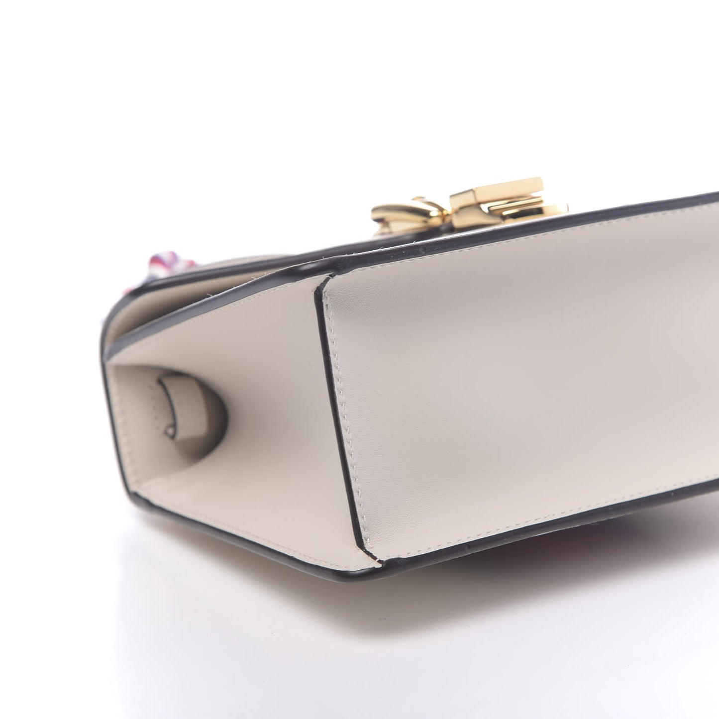 Calfskin Mini Sylvie Top Handle Bag White