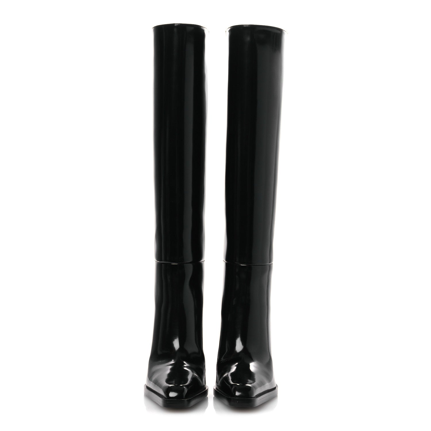Saint Laurent Vitello Marilyn Nina 95 Knee High Boots 38.5 Black 3 of 11