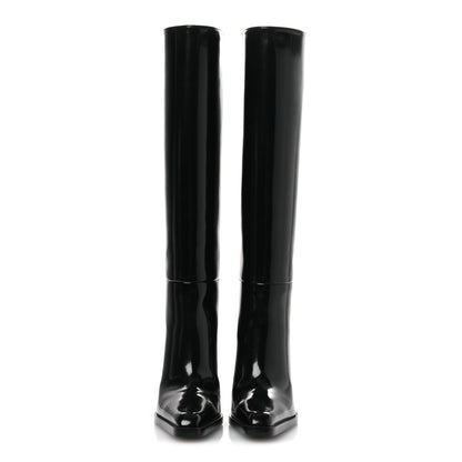 Saint Laurent Vitello Marilyn Nina 95 Knee High Boots 38.5 Black 3 of 11