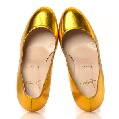 Christian Louboutin Metallic Crinkled Calfskin 100 Pumps 38.5 Gold 2 of 15
