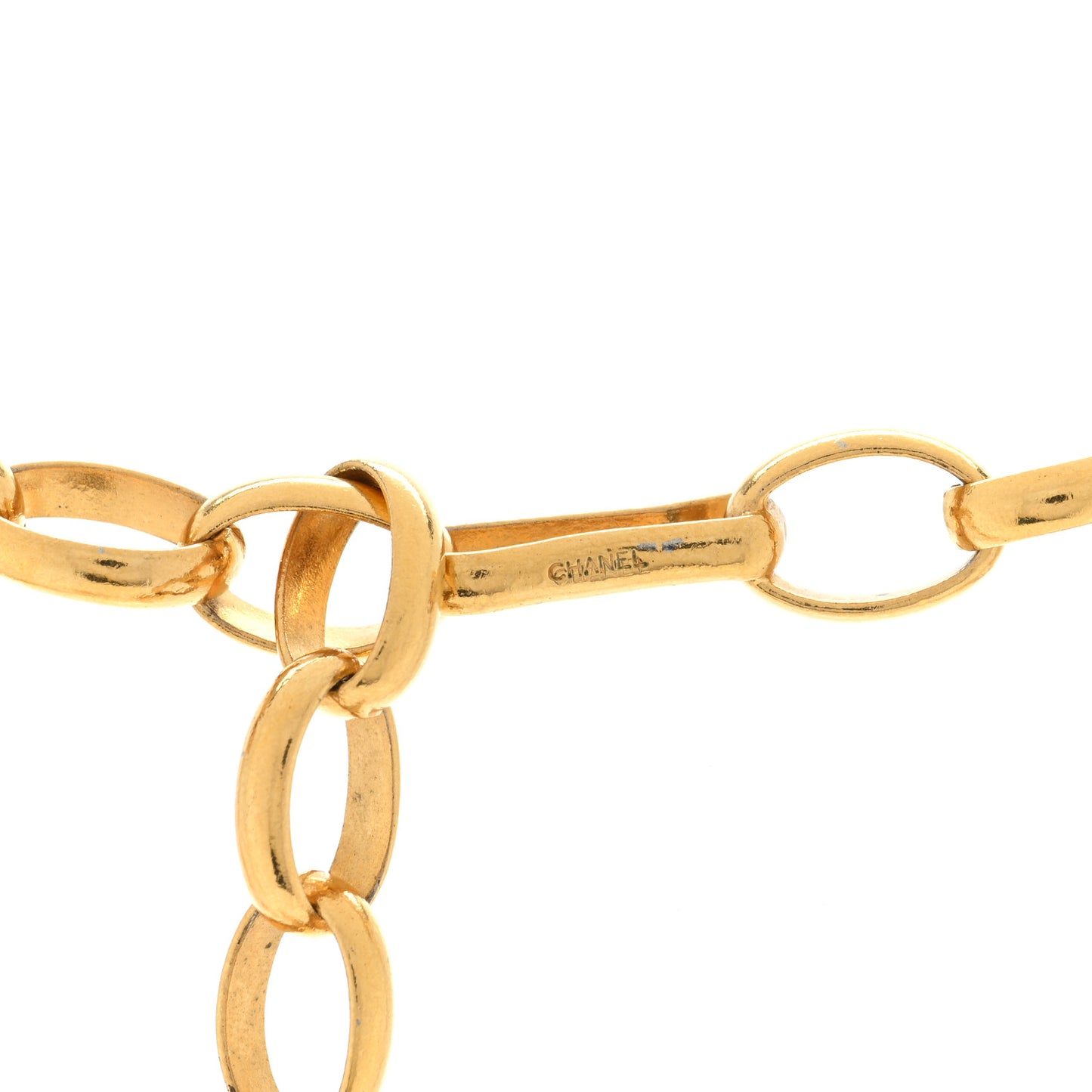 Coco Chanel Logo Necklace Gold