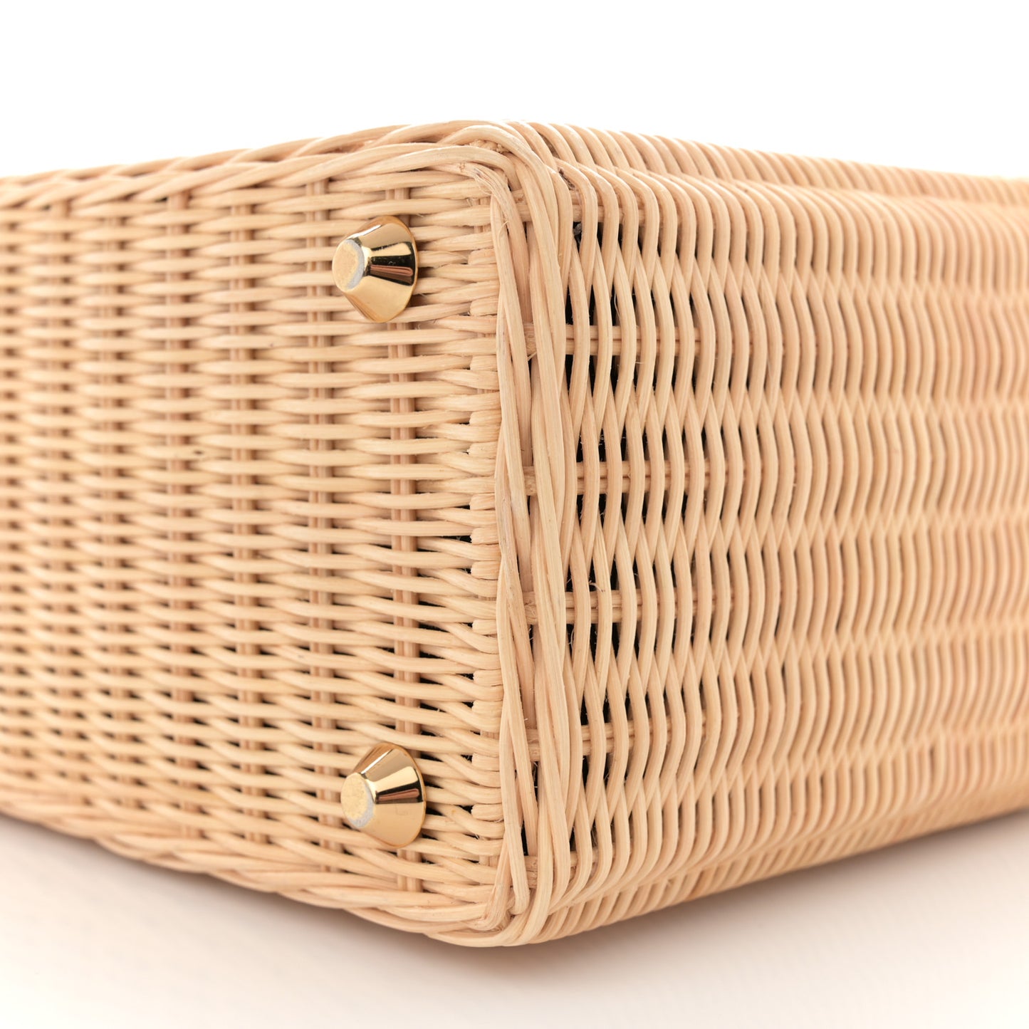 Wicker Canvas Tote Naturale Black