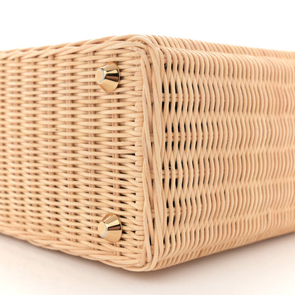 Prada Wicker Canvas Tote Naturale Black 11 of 12