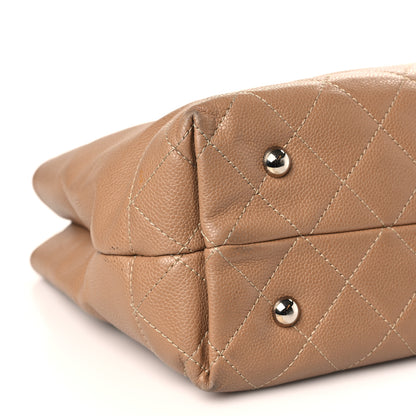 Chanel Caviar Medium Soft CC Top Handle Tote Dark Beige 8 of 16