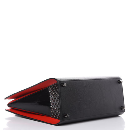 Christian Louboutin Calfskin Patent Studded Large Paloma Black 4 of 14