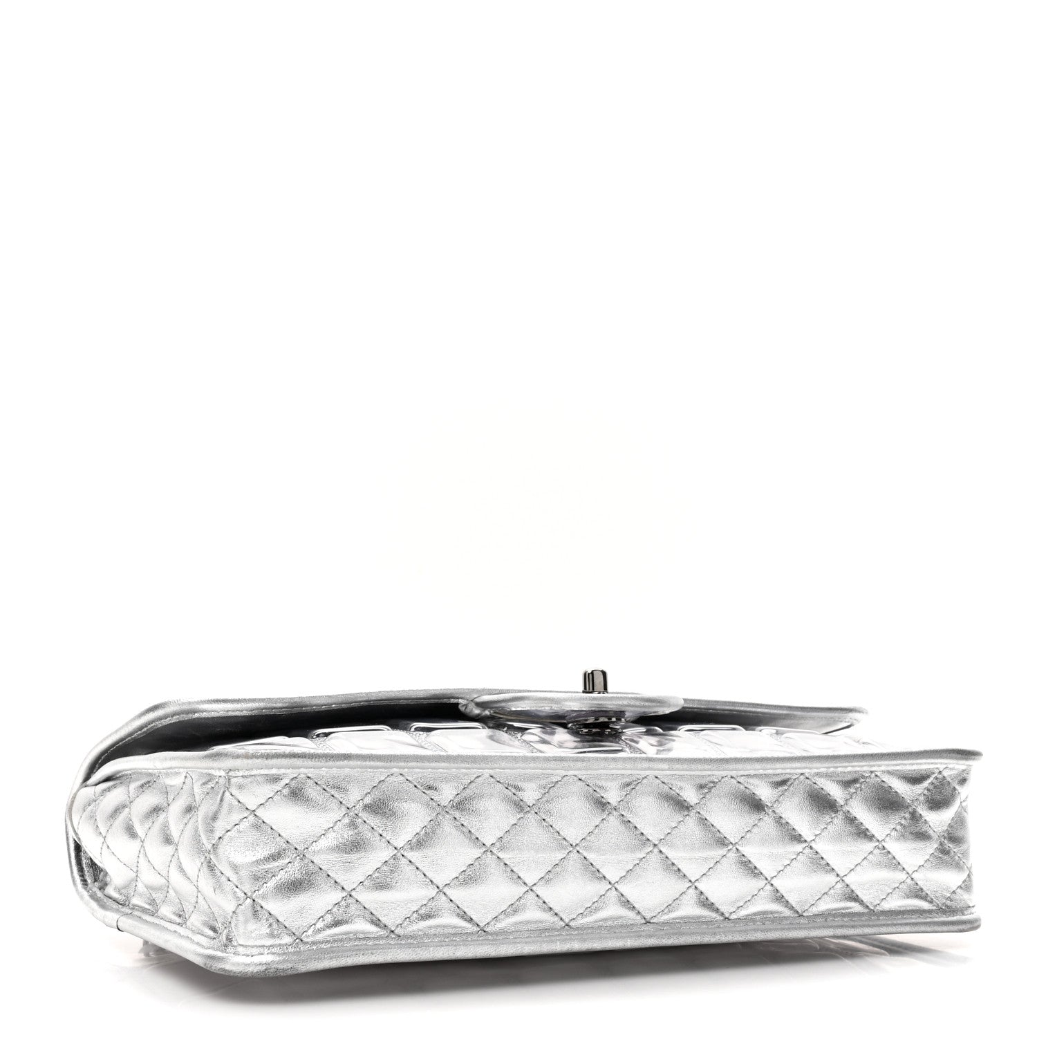 Chanel Vinyl Large Ice Cube Flap Silver 4 of 19