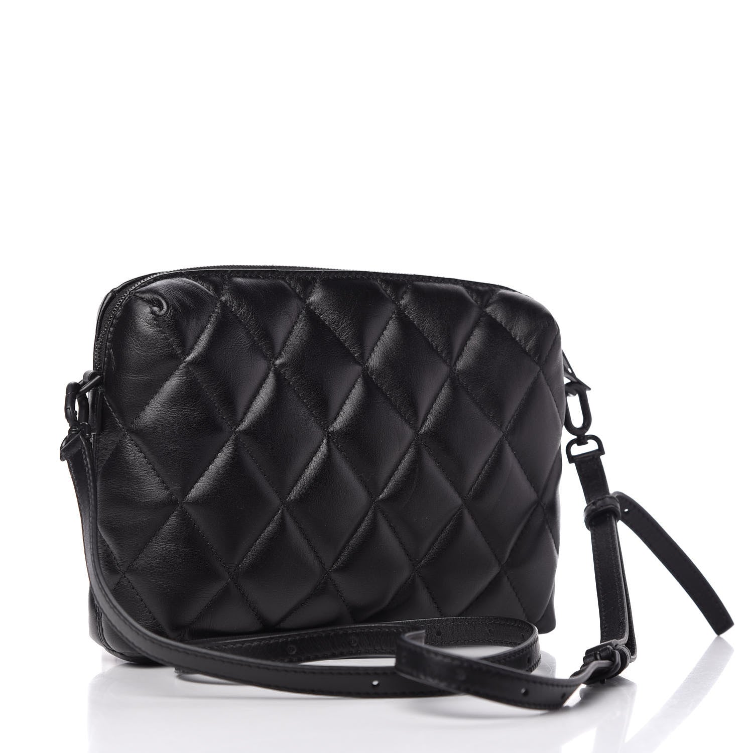 Balenciaga Nappa Calfskin Quilted Touch B Camera Shoulder Bag Black 3 of 10