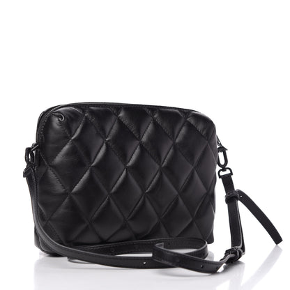 Balenciaga Nappa Calfskin Quilted Touch B Camera Shoulder Bag Black 3 of 10