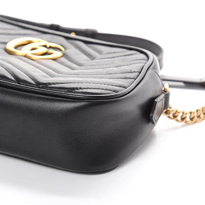 Gucci Calfskin Matelasse Small GG Marmont Chain Shoulder Bag Black 8 of 8