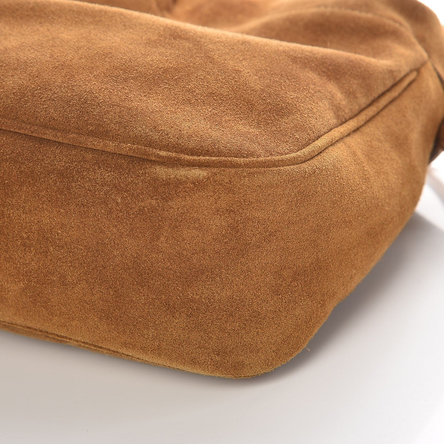 Suede Calfskin Fringe Bucket Light Ochre