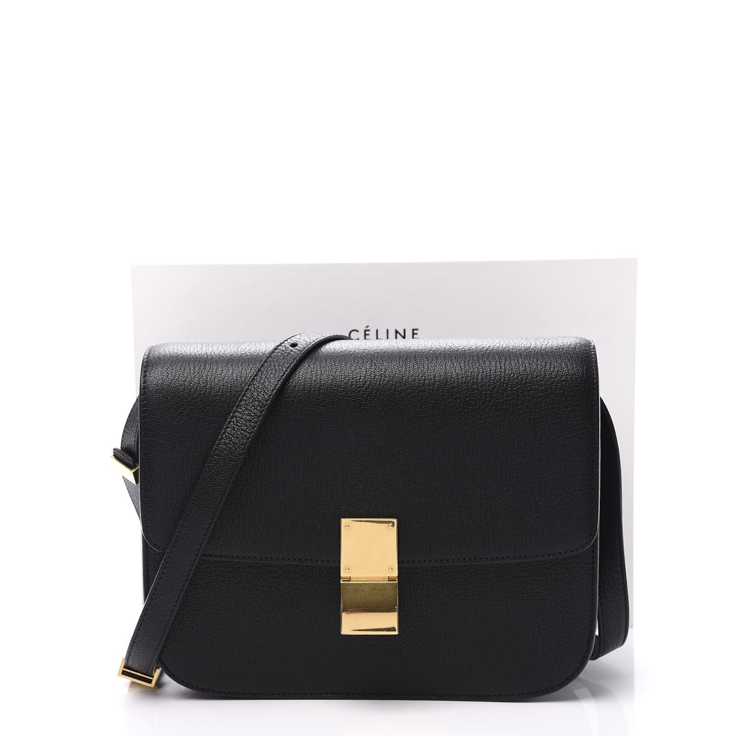 Celine Goatskin Medium Classic Box Flap Bag Black 10 of 10