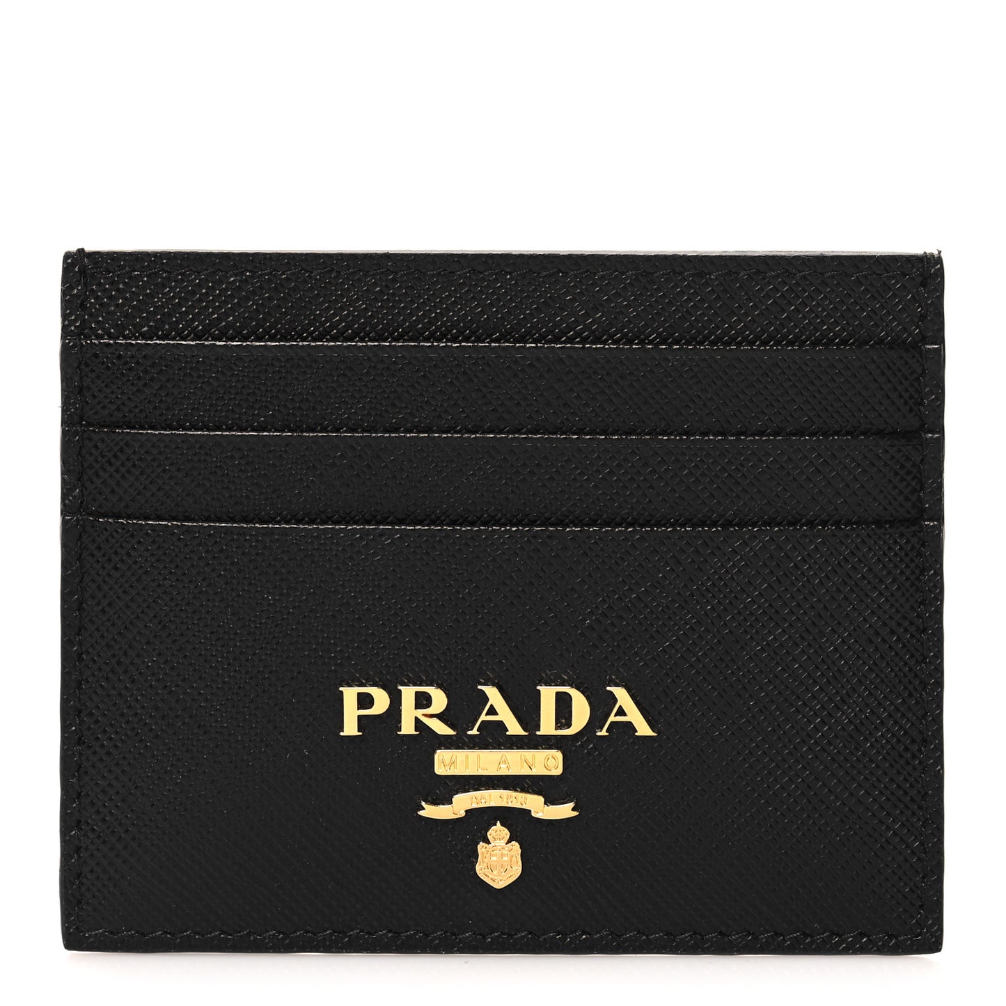 Saffiano Metal Card Holder Black