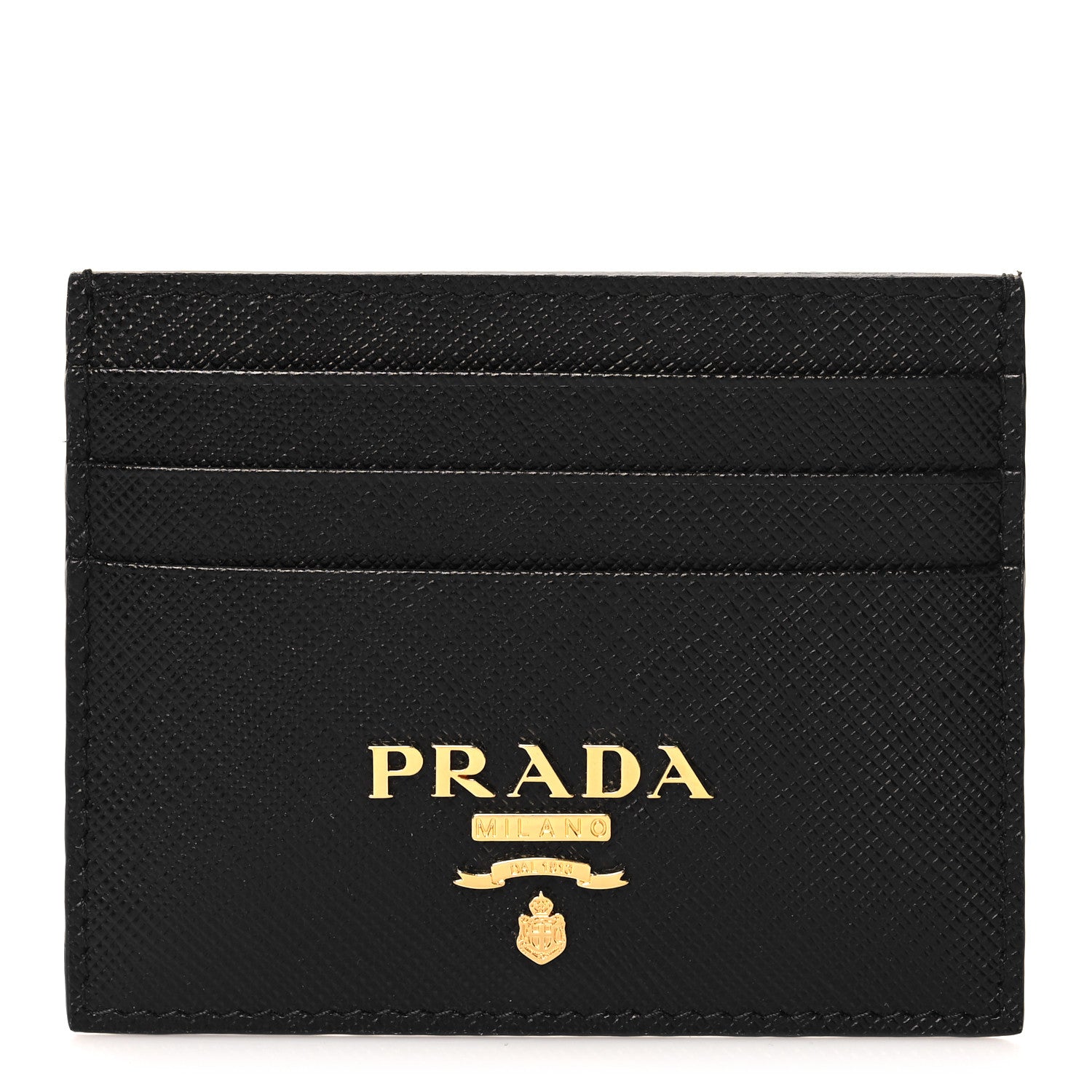 Prada Saffiano Metal Card Holder Black 1 of 7