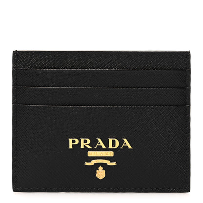 Prada Saffiano Metal Card Holder Black 1 of 7
